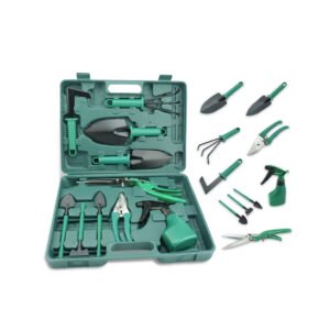 Kit de Herramientas de Jardinería de Acero – Rastrillo y Tijera de Podar