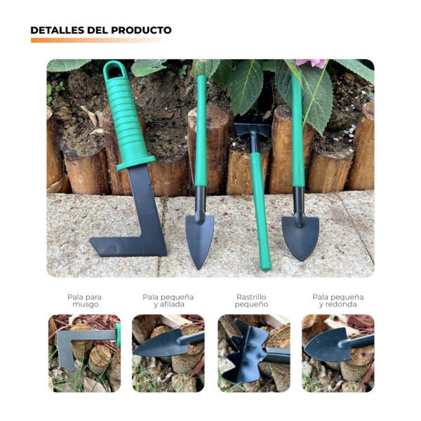 Kit de Herramientas de Jardinería de Acero – Rastrillo y Tijera de Podar - Image 3