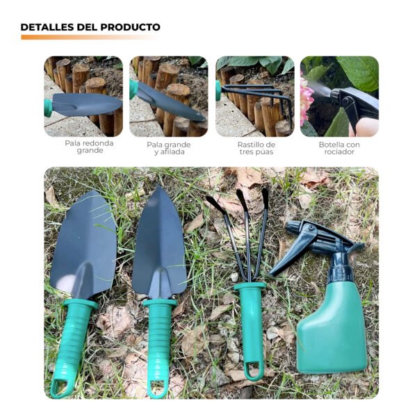 Kit de Herramientas de Jardinería de Acero – Rastrillo y Tijera de Podar - Image 2