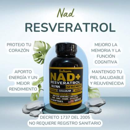 NAD+ con Resveratrol 1500MG | Energía Celular, Salud Cardiovascular y Antienvejecimiento