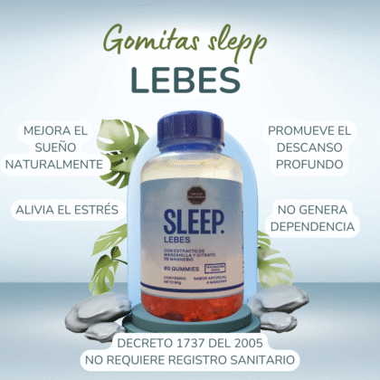 Sleep Lebes Gomitas para Dormir 🌙 | Melatonina, Magnesio y Manzanilla para Sueño Profundo